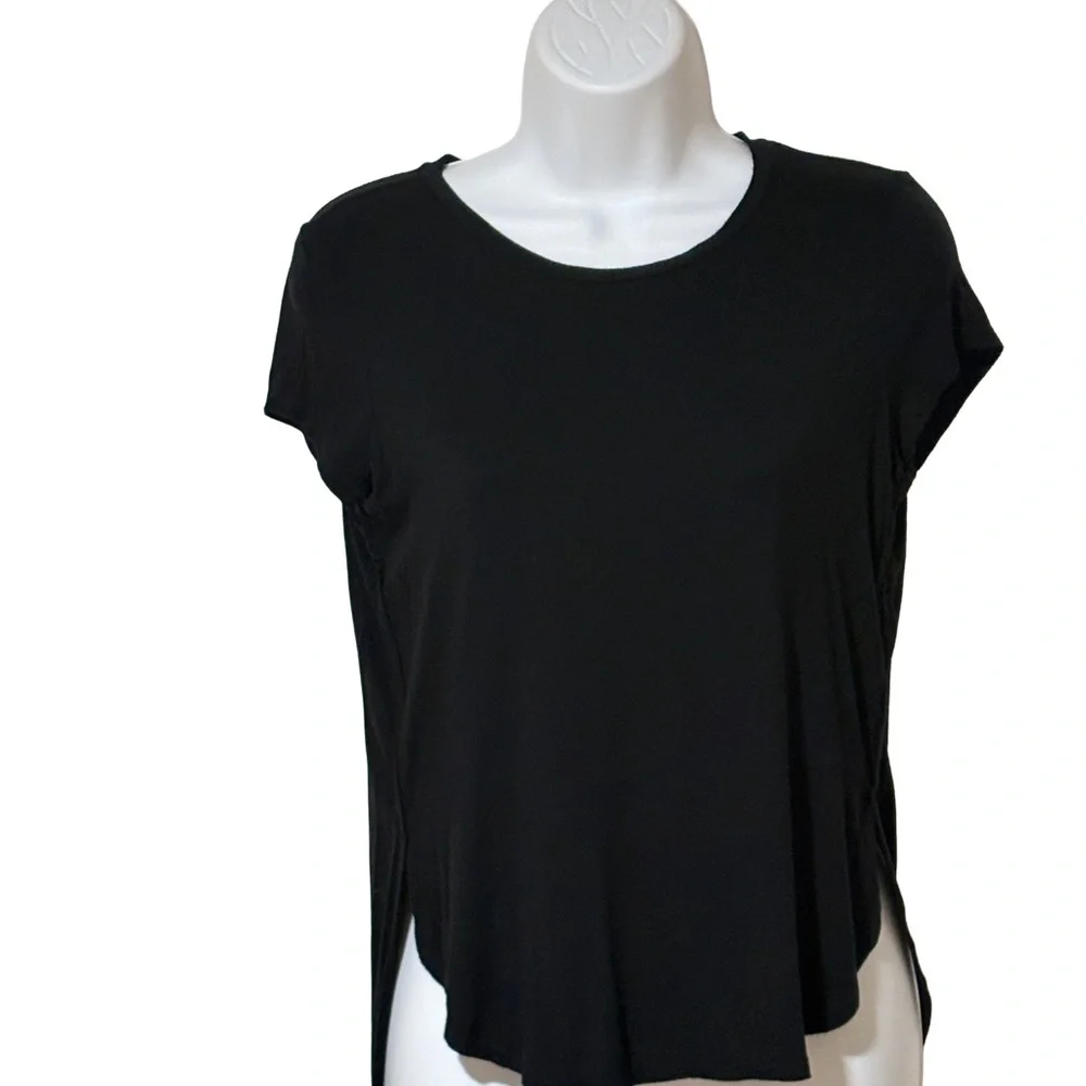 Old Navy Black Short Sleeve Oversized Hi-Lo Tee